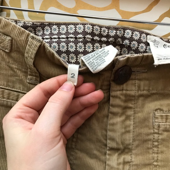 Olde English Corduroy Brown Skirt w/ Front Slit - Picture 3 of 6